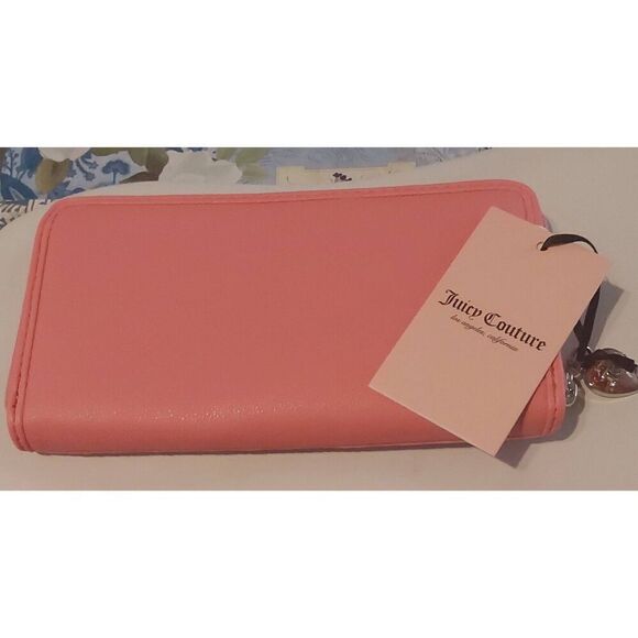 NWT~JUICY COUTURE Pink Lemonade All That Glitters Zip Wallet~ - Picture 2 of 7